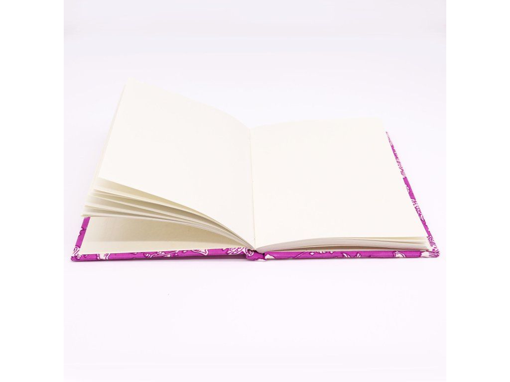 Bavlněný Zápisník 20x15cm - 96 stránek - Antická Fuchsie: 96 stran