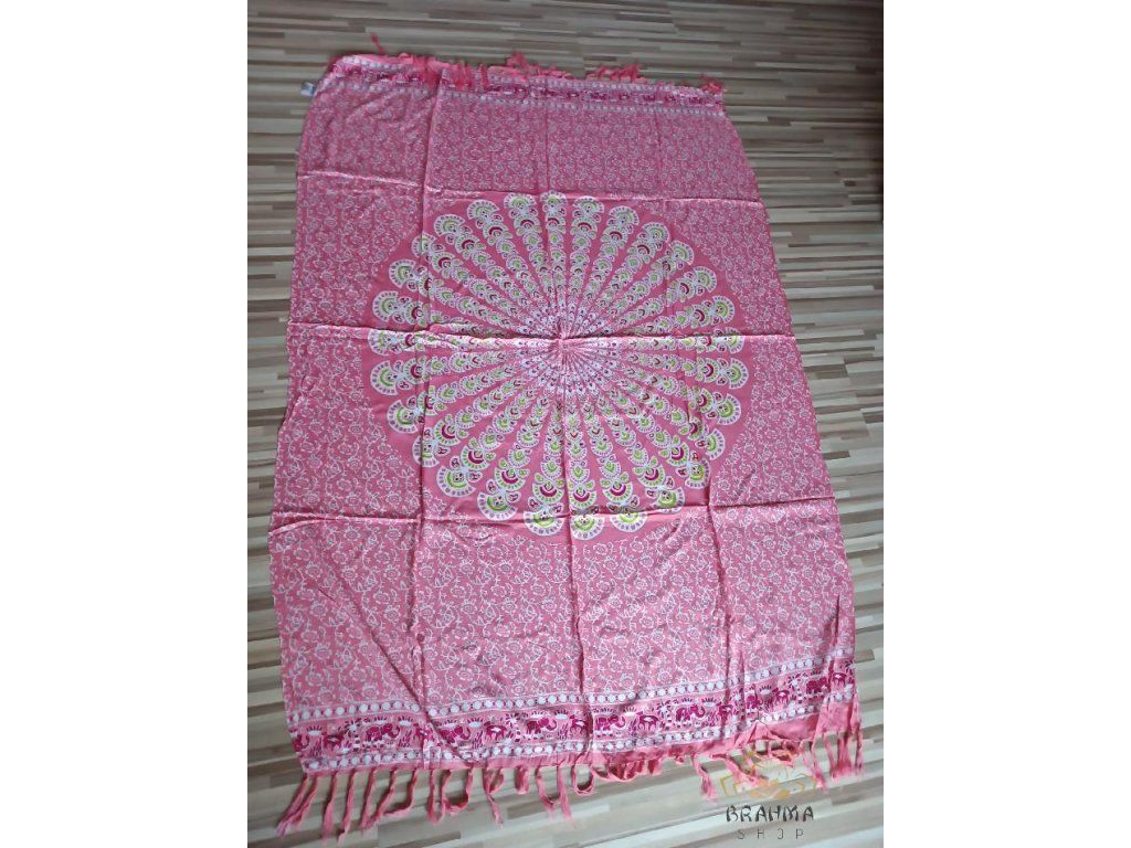 Sarong Mandala - Růže & Limetka: Velký motiv mandaly