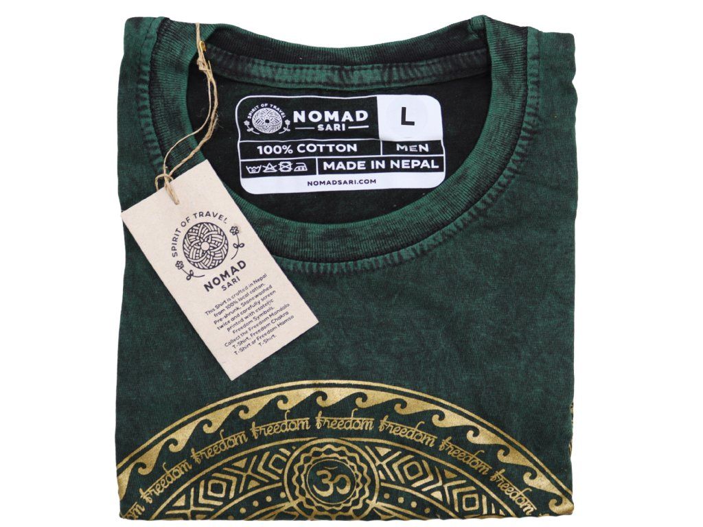 Velké Stone Washed Tričko - Chakra - Zelené: Bez všitého štítku u krku