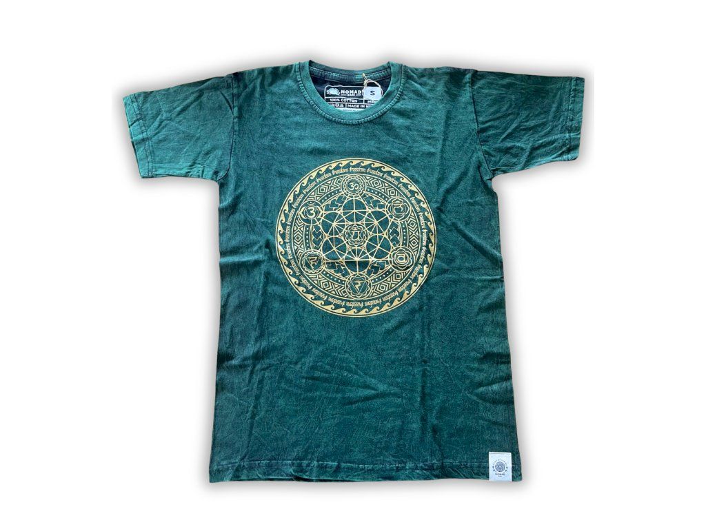 Velké Stone Washed Tričko - Chakra - Zelené: Změkčená bavlna