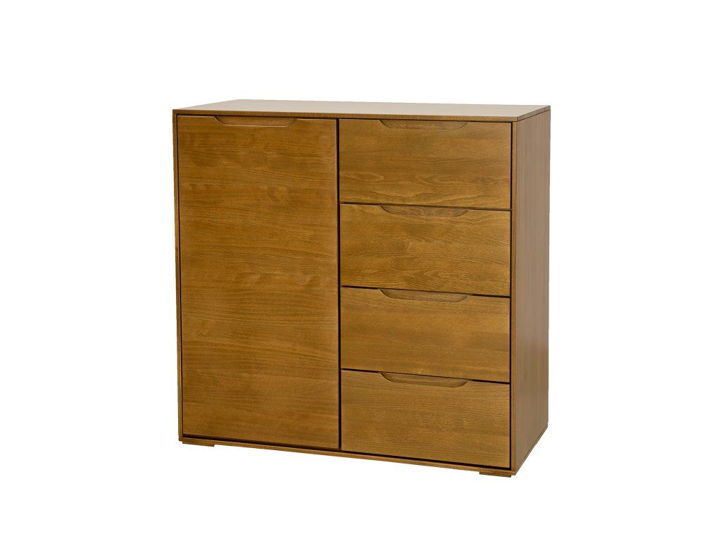 Buková komoda KD426 MODERN: Skříňka a zásuvky