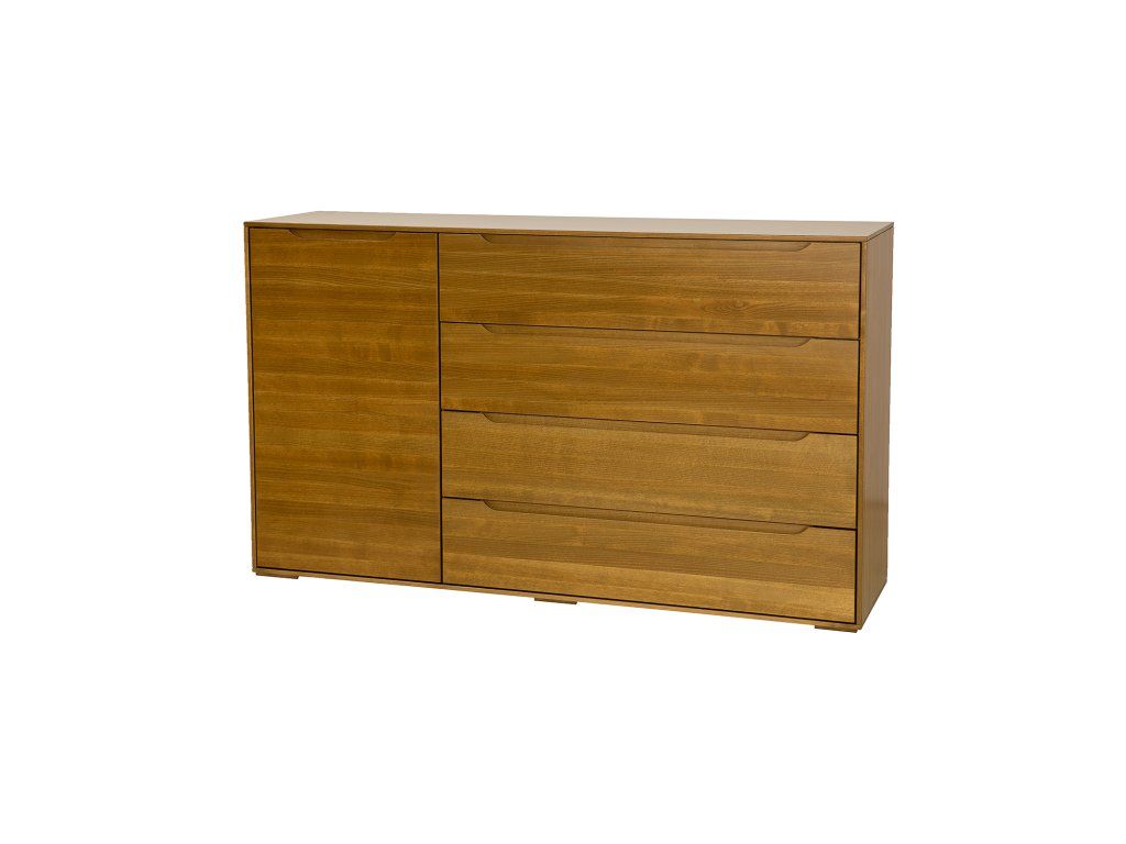 Buková komoda KD423 MODERN: Skříňka a zásuvky