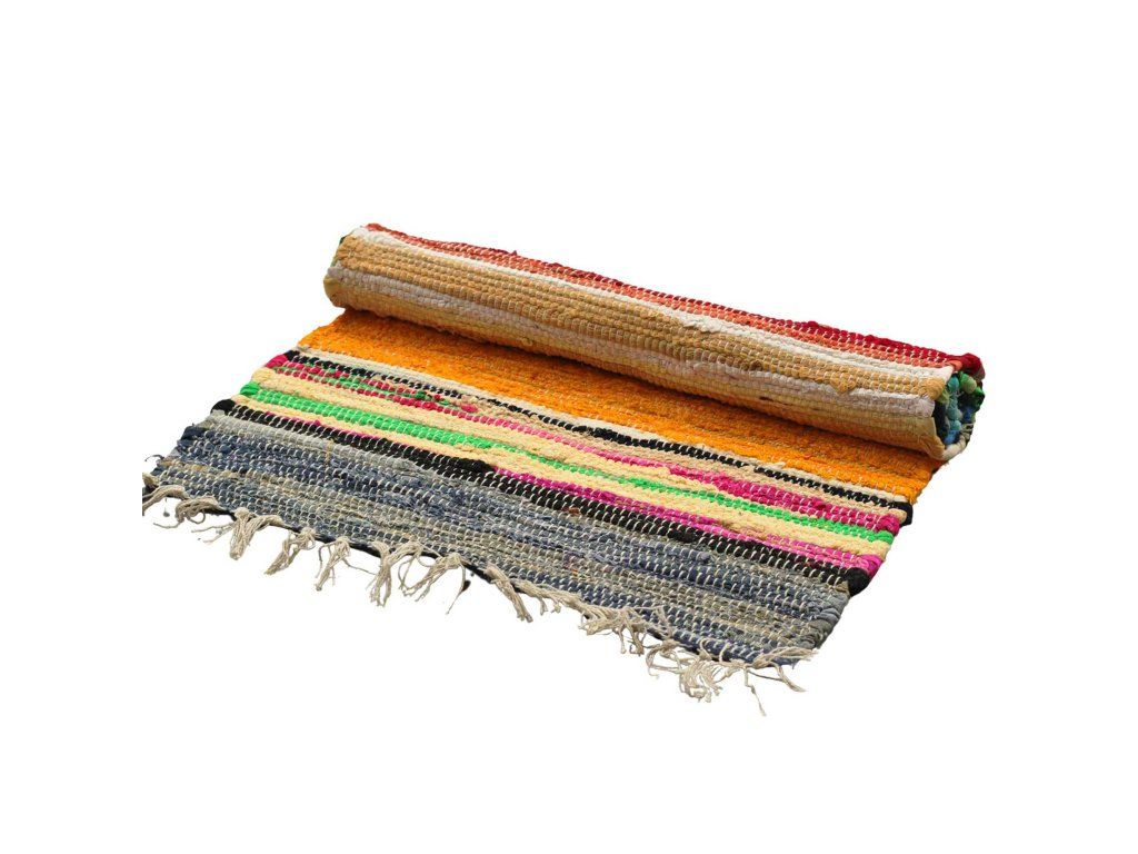 Pokojový Hadrovitý Koberec - 150x200cm - Barvy Duhy: Recyklované materiály