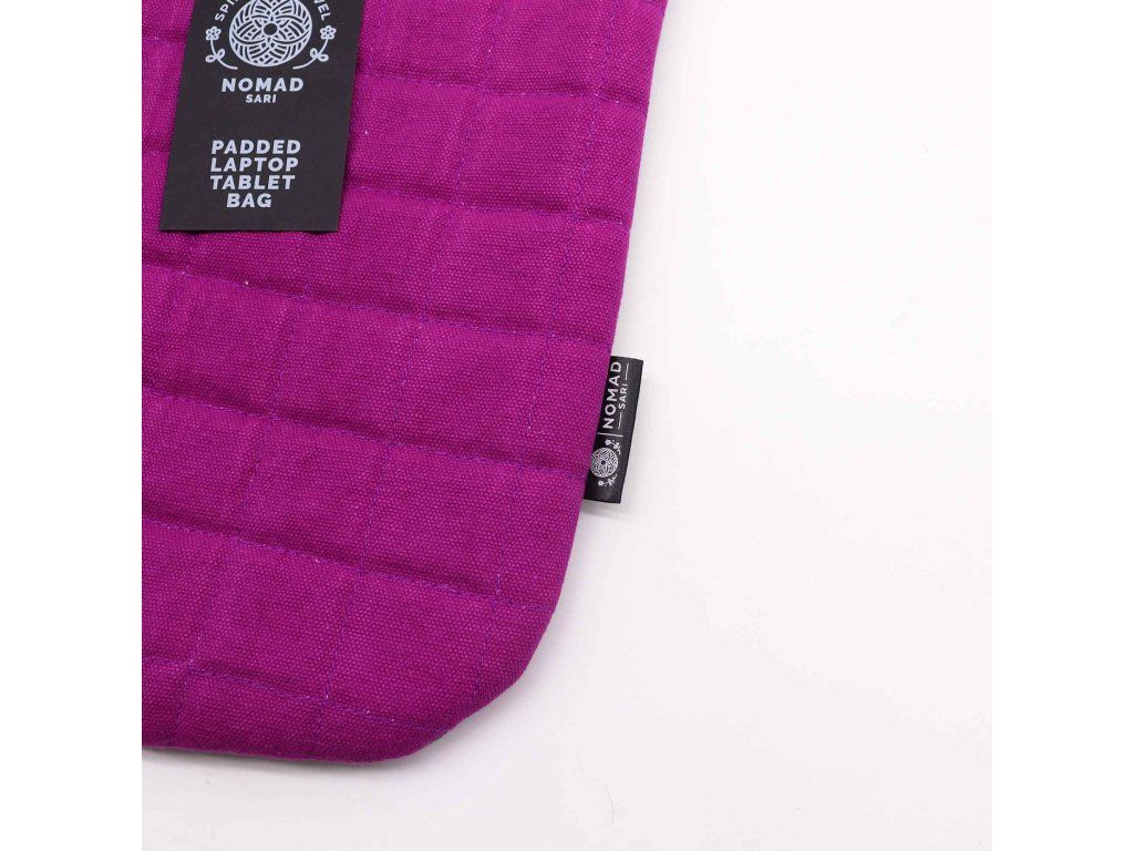 Polstrované pouzdro na notebook - fialová mlha - 14 oz opískovaný: Bavlněná tkanina