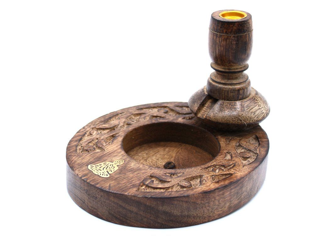 Malý Stojan “Tekoucí Dým“ z Mangového Dřeva - Buddha: Kompaktní velikost
