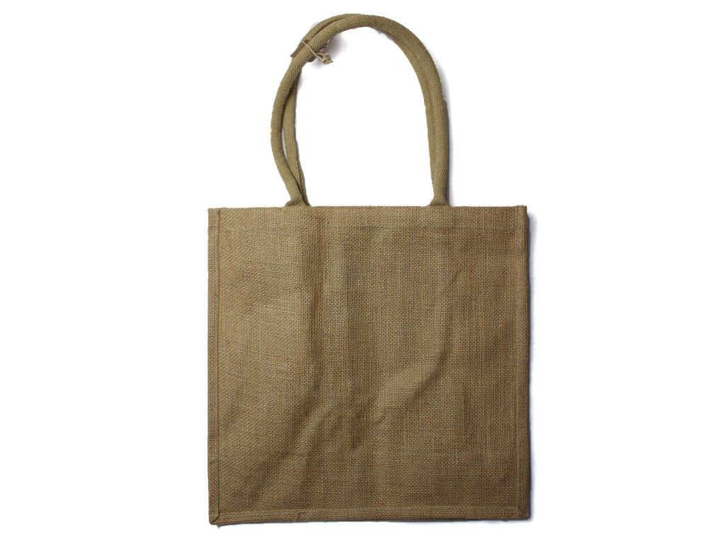 Velká Nákupní Jutová Taška s Úchytem na Lahve: Velikost 40 × 40 cm
