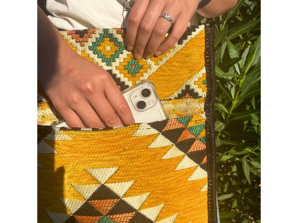 Kilim Festivalová Taška - Žlutá: Překlápěcí část